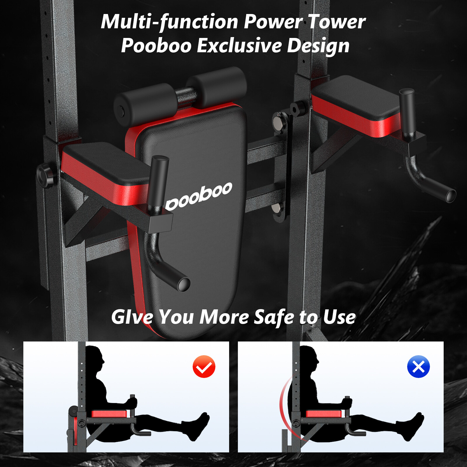 Power Tower Pull up Bar for Home Gym Multi-Function Pull up Bar Stand Dip Bar