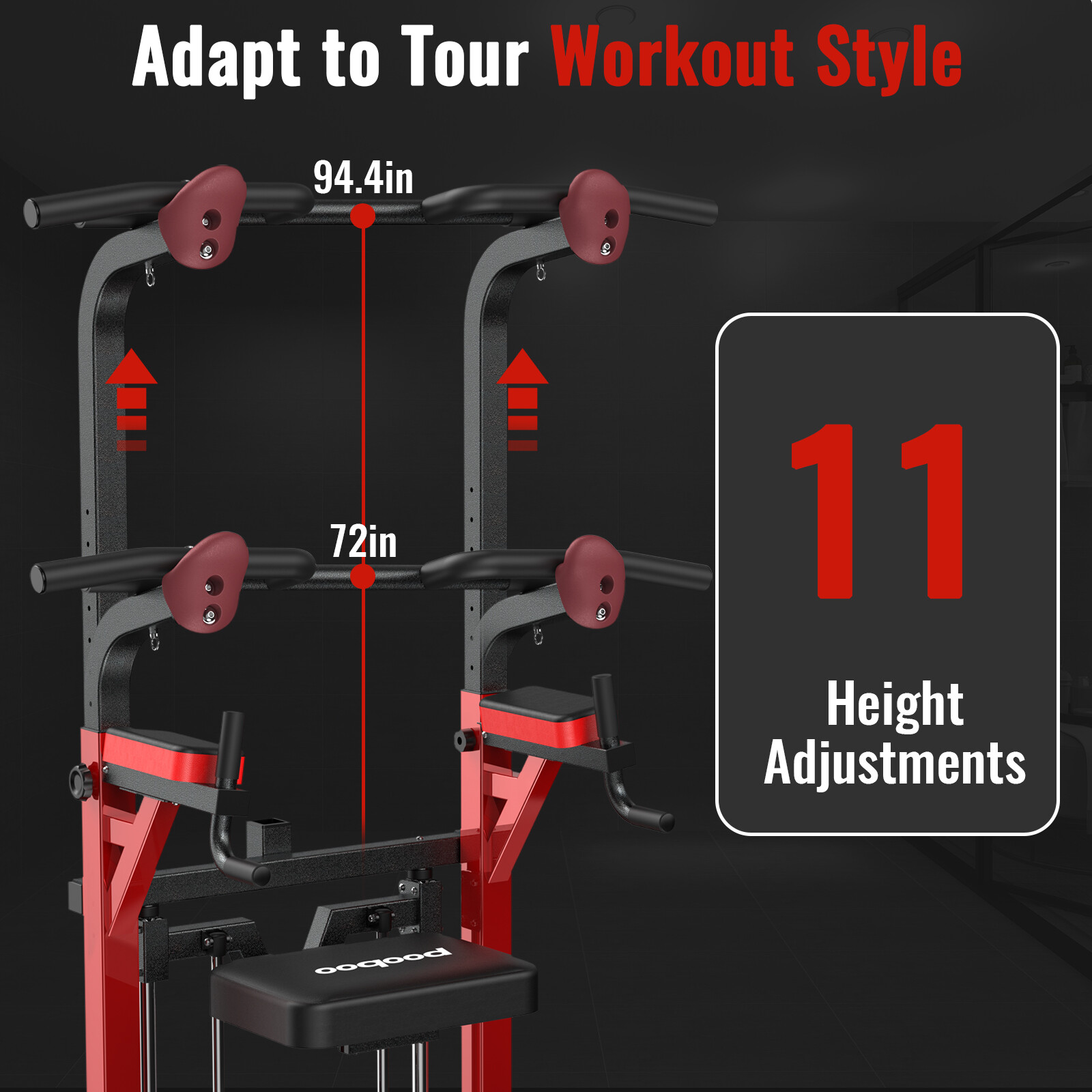 Power Tower Pull up Bar for Home Gym Multi-Function Pull up Bar Stand Dip Bar